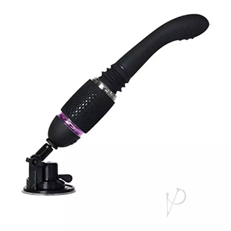 Evolved Love Is Back - Thrust & Go - Suction-Cup Rechargeable Silicone 7 Speeds and Functions Vibrator with 2 Shaft Attachment (