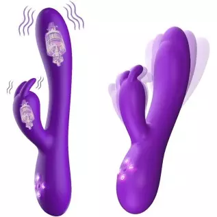 Silicone Vibrator, Bestimulus 12 Speeds G Spot Vibrator USB Rechargeable Vibrating Massager (Purple)