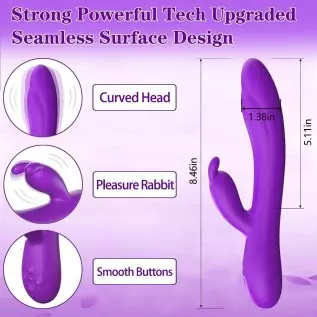 Silicone Vibrator, Bestimulus 12 Speeds G Spot Vibrator USB Rechargeable Vibrating Massager (Purple)
