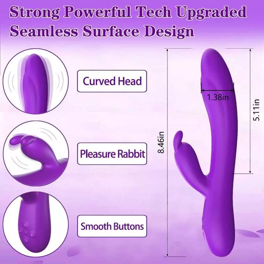 Silicone Vibrator, Bestimulus 12 Speeds G Spot Vibrator USB Rechargeable Vibrating Massager (Purple)