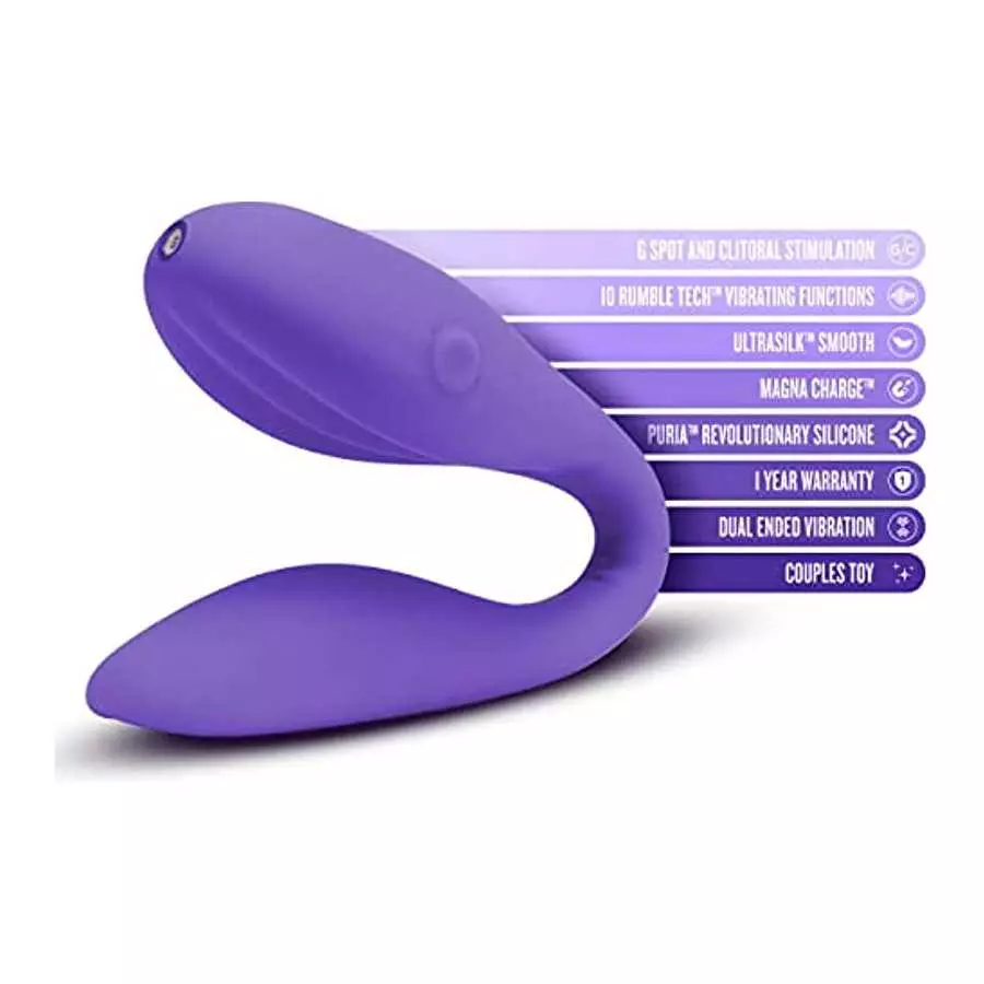 Blush Wellness Duo - Flexible Body Bends for Couples Play or Straightens For Solo Play and G Spot Stimulation - 10 Powerful Vibr
