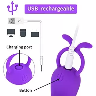 Quiet Powerful Silicone Mini Vibrator with 10 Modes for Travel, LUV-SPOT Rechargeable Sex Toys with Soft Smooth Tentacles to Cli