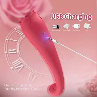 2 in 1 G-Spot Vibrators with 9 Powerful Licking &Vibrating Modes Clitoral Tongue Licking Toy,Rechargeable Rose Stimulator for Wo 2 in 1 G-Spot Vibrators with 9 Powerful Licking &Vibrating Modes Clitoral Tongue Licking Toy,Rechargeable Rose Stimulator for Wo
