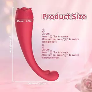 2 in 1 G-Spot Vibrators with 9 Powerful Licking &Vibrating Modes Clitoral Tongue Licking Toy,Rechargeable Rose Stimulator for Wo 2 in 1 G-Spot Vibrators with 9 Powerful Licking &Vibrating Modes Clitoral Tongue Licking Toy,Rechargeable Rose Stimulator for Wo