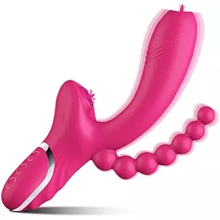 Clitoral Pulsating G Spot Rabbit Vibrator Lick Stimulator Anal Clit Massager with 10 Pulsation Patterns 10 Licking Vibrating Mod