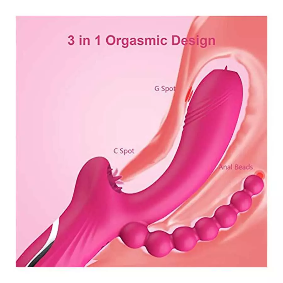 Clitoral Pulsating G Spot Rabbit Vibrator Lick Stimulator Anal Clit Massager with 10 Pulsation Patterns 10 Licking Vibrating Mod