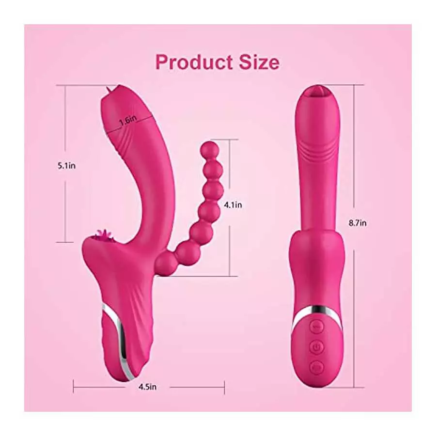 Clitoral Pulsating G Spot Rabbit Vibrator Lick Stimulator Anal Clit Massager with 10 Pulsation Patterns 10 Licking Vibrating Mod