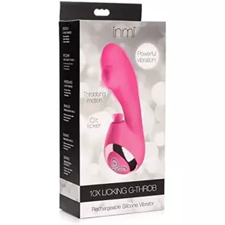 Inmi 10X Licking G-Throb Rechargeable Silicone Vibrator, Pink