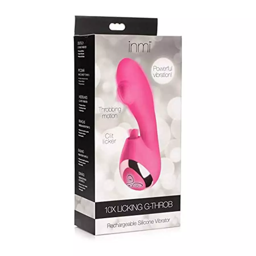 Inmi 10X Licking G-Throb Rechargeable Silicone Vibrator, Pink