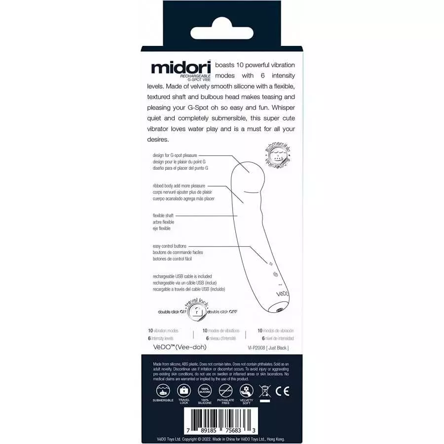 VeDO Midori Rechargeable G-Spot Vibrator Adult Sextoy for Women (Foxy Pink)