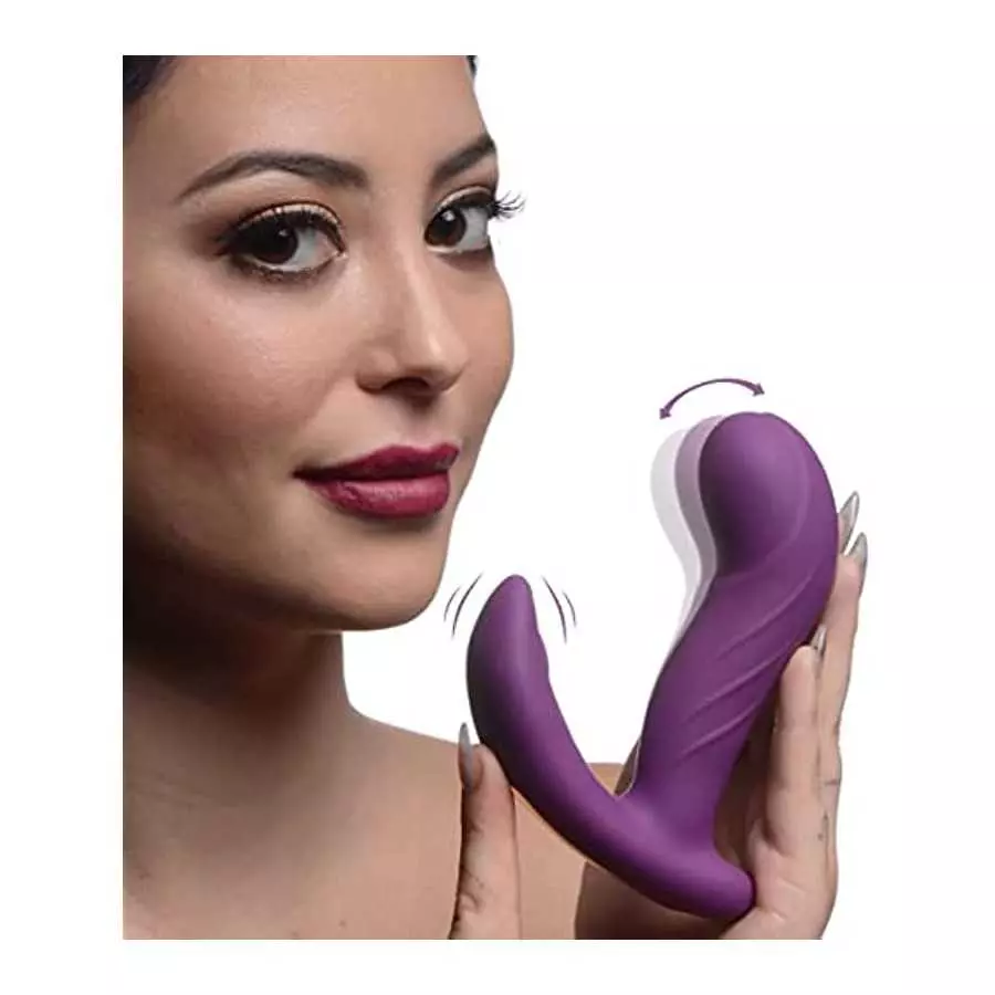 Inmi G-Rocker 10X Come Hither Silicone Vibrator with Remote Control, Purple