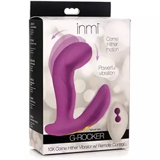 Inmi G-Rocker 10X Come Hither Silicone Vibrator with Remote Control, Purple