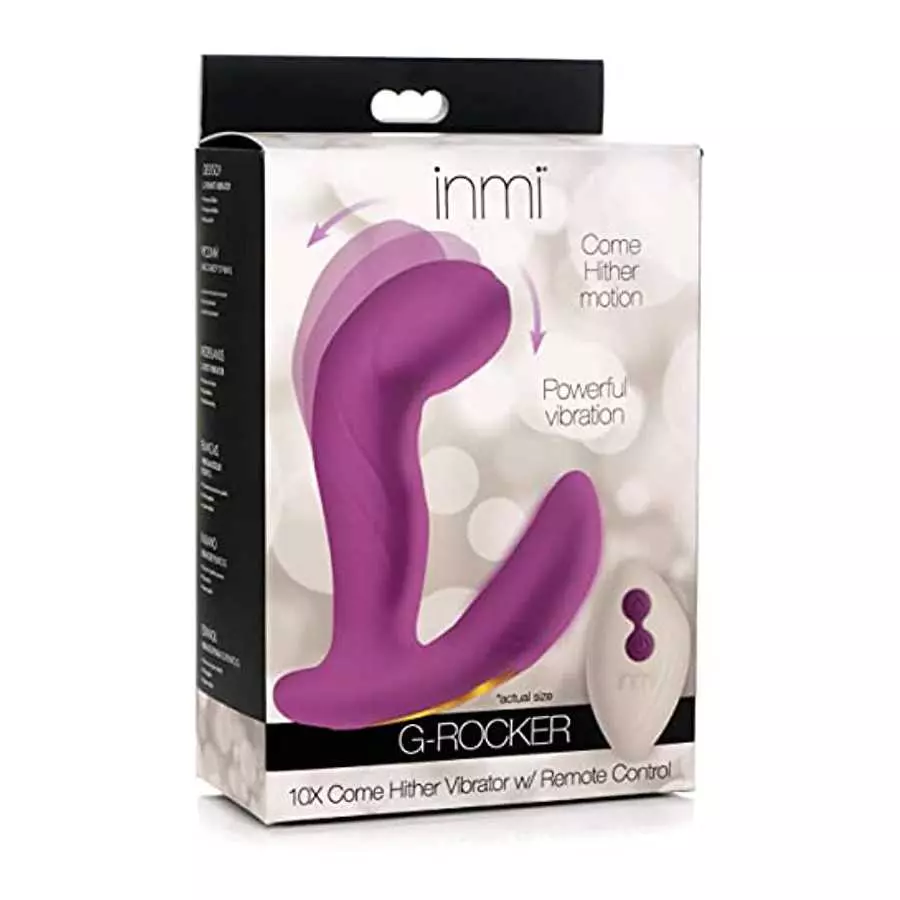 Inmi G-Rocker 10X Come Hither Silicone Vibrator with Remote Control, Purple