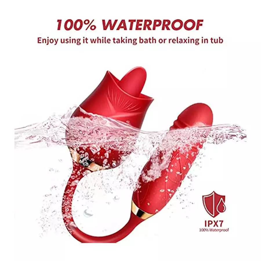 The Rose Toy for Women - Rose Clitorial Sucking Toy with 10 Intense Suction - 2022 Rose Sex Toy with Tongue and Suck - Rechargea
