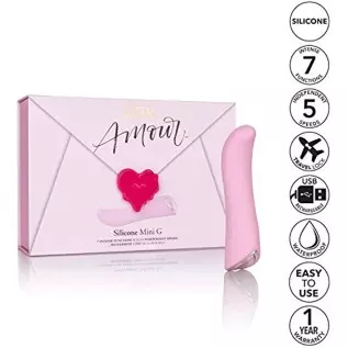 JOPEN Amour Mini G - 7 Function Silicone Body Vibrator - Waterproof Sex Toys for Women 35 Vibration Function Massager - Pink