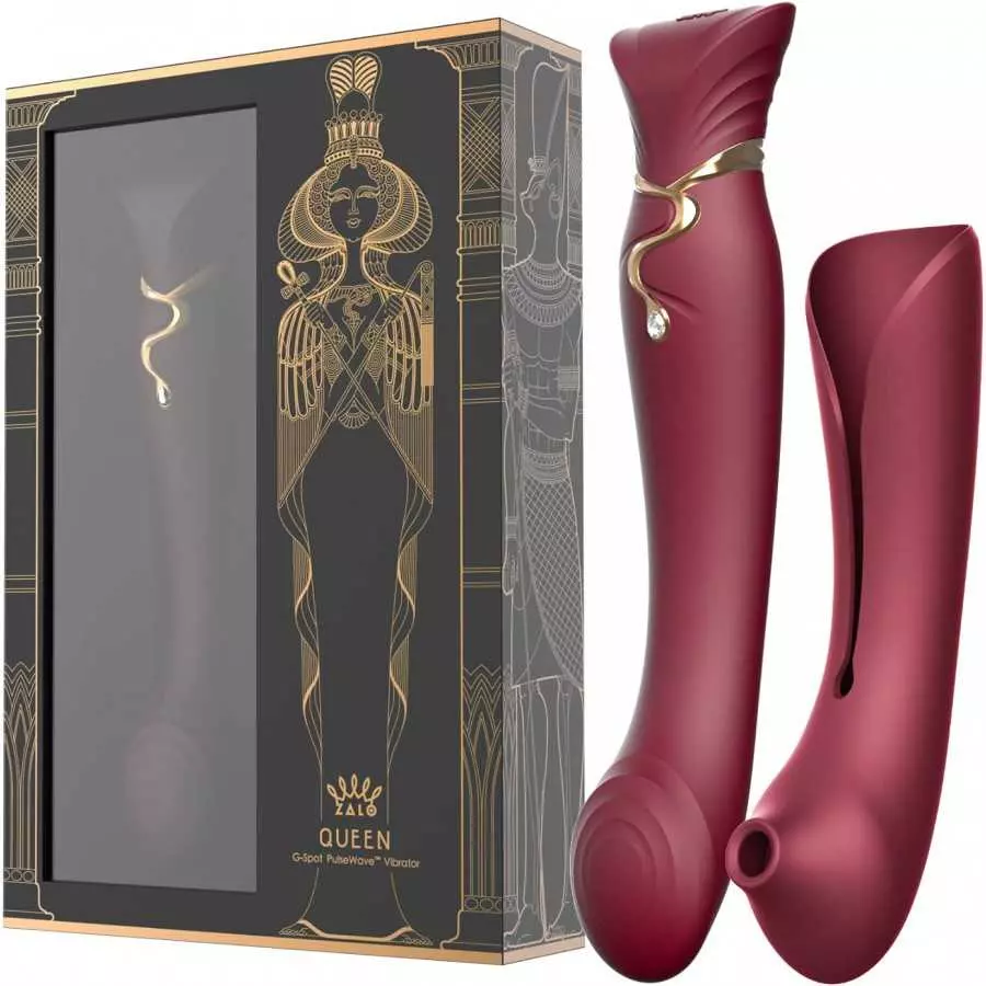 ZALO Queen Set G-spot PulseWave Vibrator with Suction Sleeve | Waterproof Sex Toy with 8 Vibration Modes 8 Pulse-Wave Modes | US