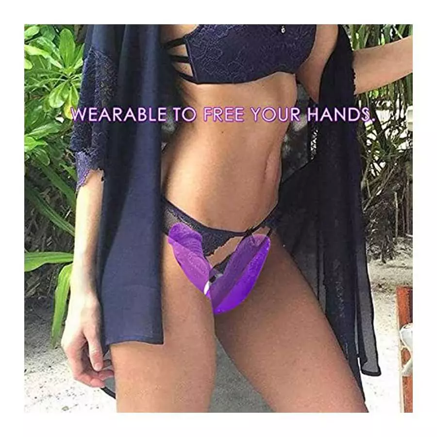 Wearable Butterfly Vibrator, 7 Vibration Stimulator Clitoral G Spot and Anales Plug with Remote Control Rechargeable Waterproof 