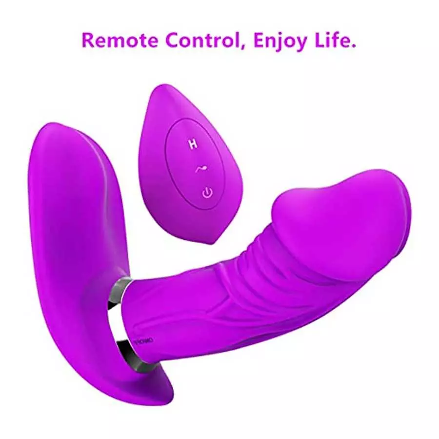 Wearable Butterfly Vibrator, 7 Vibration Stimulator Clitoral G Spot and Anales Plug with Remote Control Rechargeable Waterproof 
