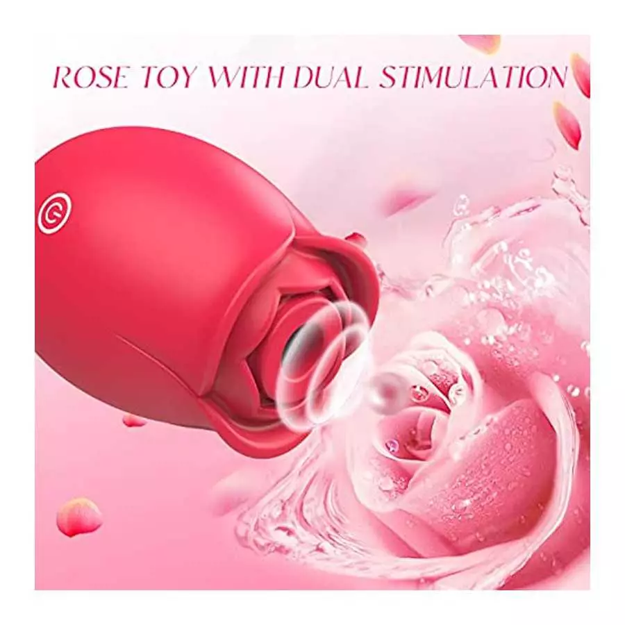Rose Toy for Woman,Rechargeable Clitorals Stimulator with 10 Vibration Option Pleasure Sex Toy for Clitoral & Nipple Stimulation