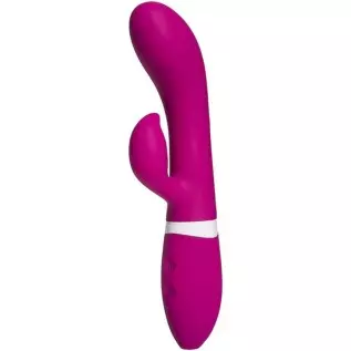 Doc Johnson iVibe Select - iRock - Luxurious Premium Silicone Rabbit-Style Vibrator - Tip Beckons Back and Forward in Come Hithe