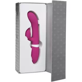 Doc Johnson iVibe Select - iRock - Luxurious Premium Silicone Rabbit-Style Vibrator - Tip Beckons Back and Forward in Come Hithe