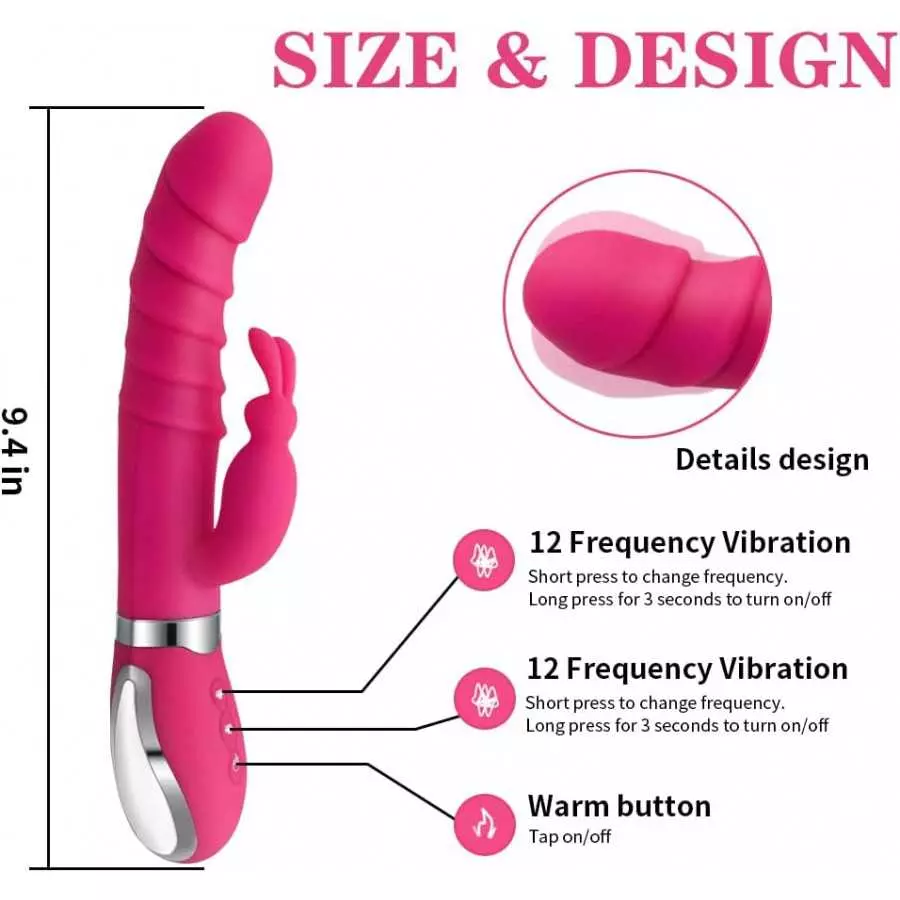 2022 Rabbit Rose Toy Vibrator for Women - Bunny Ears for Clitoris G spot Stimulation,Waterproof Dildo Vibrator with 7 Powerful V