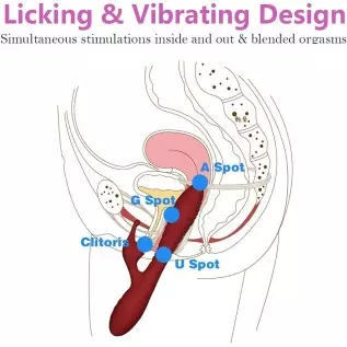 New Smart Auto Heating Tongue Licking Toys for Women with 7 Modes, Adult Vibrator Waterproof & Rechargeable-Purple