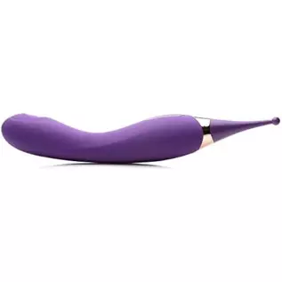 Inmi Pulsing G-Spot Pinpoint Silicone Vibrator with Attachments, Purple,Overall Length 9 Inch, insertable Length 4 Inch, widest 