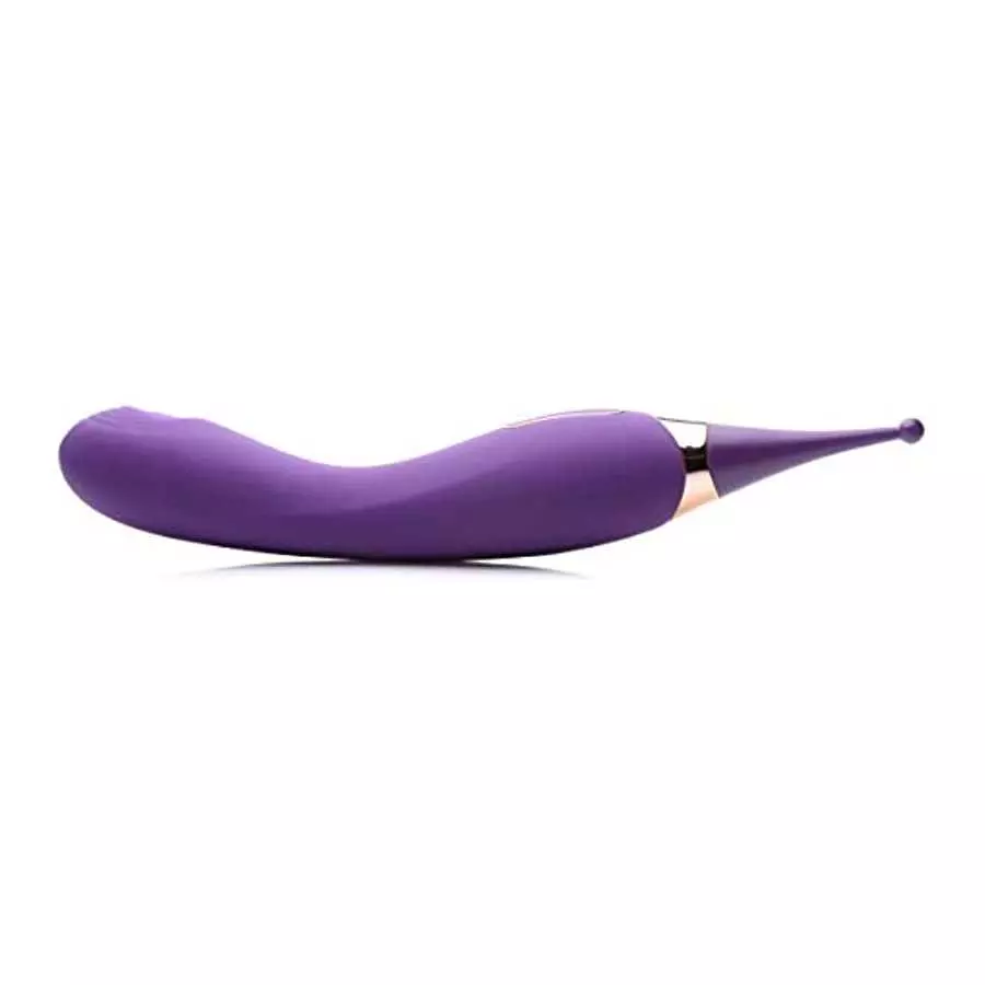 Inmi Pulsing G-Spot Pinpoint Silicone Vibrator with Attachments, Purple,Overall Length 9 Inch, insertable Length 4 Inch, widest 