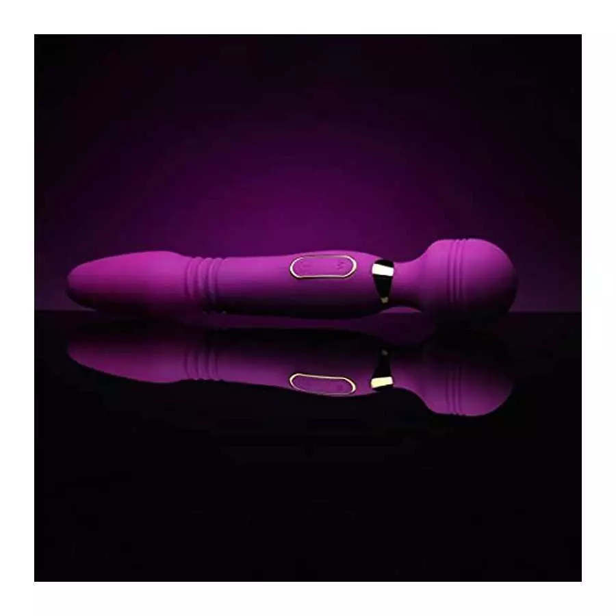 WAND ESSENTIALS Ultra Thrust-Her Deluxe Thrusting and Vibrating Premium Silicone Wand for Women Men & Couples. 3 Speeds & 7 Patt