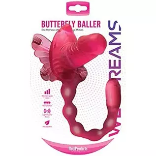 Adult Sex Toys Wet Dreams Butterfly Baller Harn W/Dild