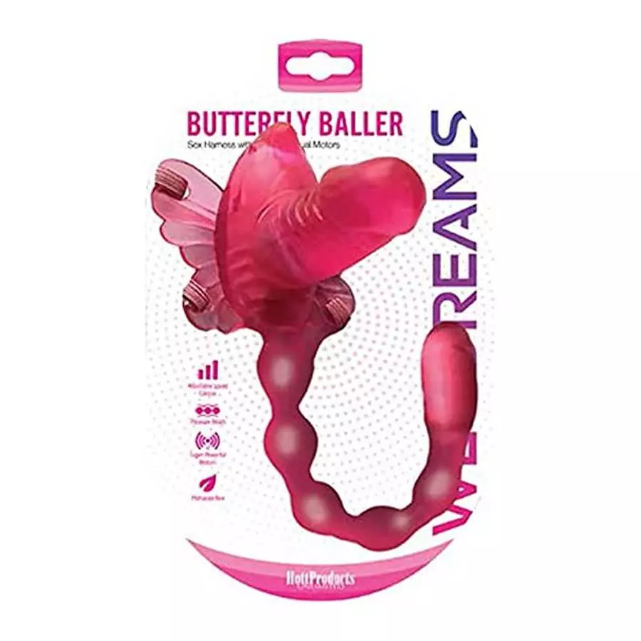 Adult Sex Toys Wet Dreams Butterfly Baller Harn W/Dild Adult Sex Toys Wet Dreams Butterfly Baller Harn W/Dild