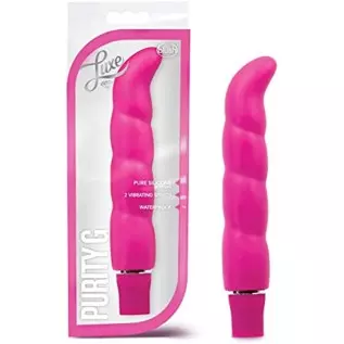 Blush Luxe Purity G - Platinum Cured Puria Silicone G Spot and External Vibrator - Ultrasilk Smooth - 10 Vibration Modes - IPX7 