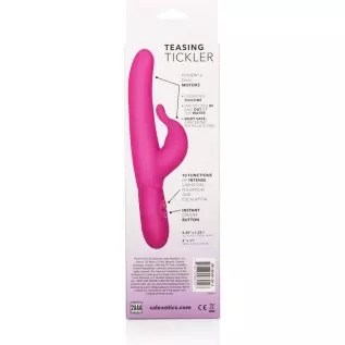 CalExotics 10 Function Teasing Tickler - Waterproof Silicone Rabbit Vibrator – Adult Sex Toys for Couples - Clitoral G Spot Mass