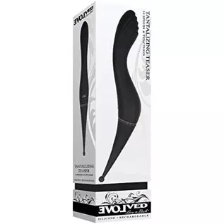 Evolved Love Is Back - Tantalizing Teaser - Rechargeable Silicone Dual End Vibrator - Black