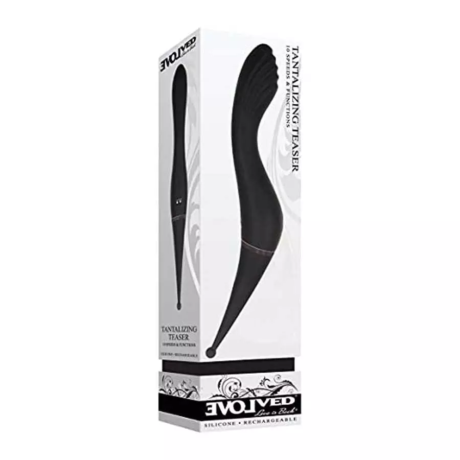 Evolved Love Is Back - Tantalizing Teaser - Rechargeable Silicone Dual End Vibrator - Black