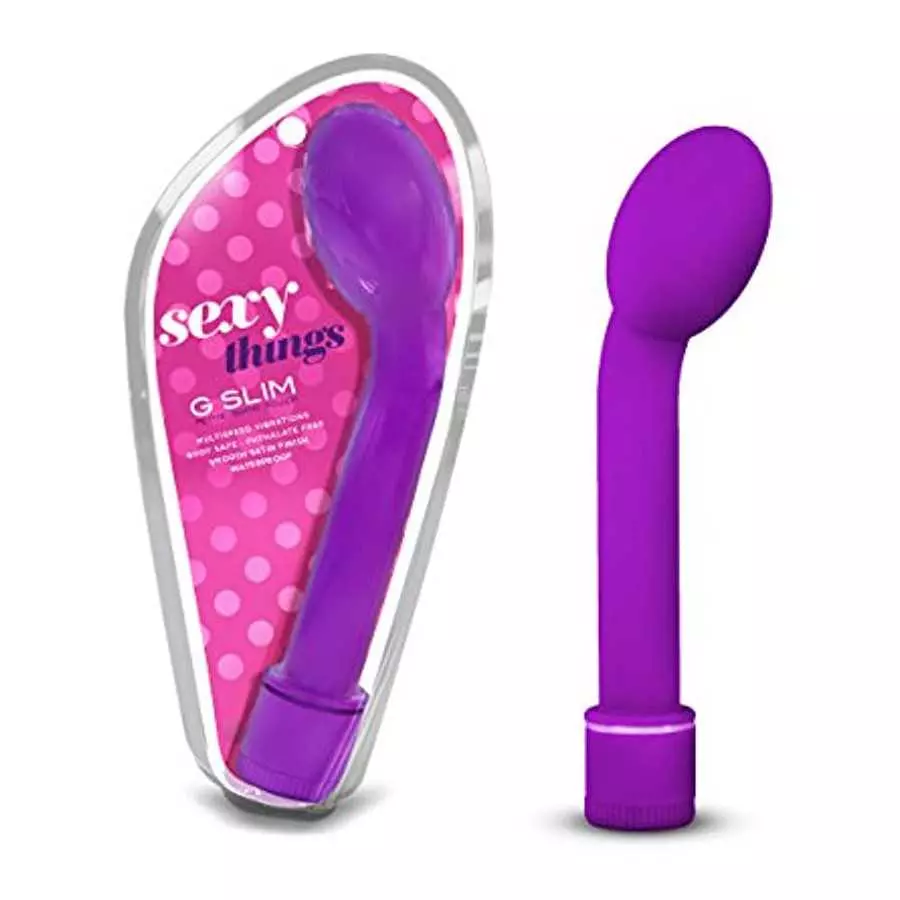 Petite Multi Speed Curved Tip Vibrator - Slim G Spot Stimulator - Waterproof - Sex Toy for Women - Sex Toy for Couples (Purple)