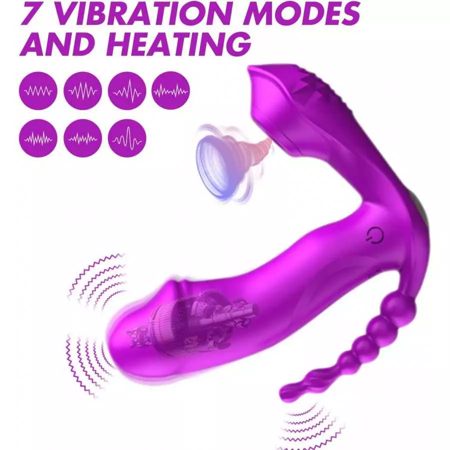 The Rose Toy for Women - Rose Clitorial Sucking Toy with 10 Intense Suction - Rose Sex Toy with Tongue and Suck - Rechargeable C
