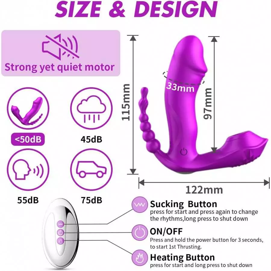 The Rose Toy for Women - Rose Clitorial Sucking Toy with 10 Intense Suction - Rose Sex Toy with Tongue and Suck - Rechargeable C