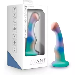 Blush Avant Opal Dreams Silicone Dildo - Curved Shaft for G Spot and P Spot Stimulation - Powerful Suction Cup Base for Hands Fr