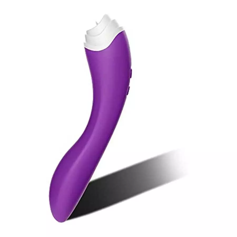 G-Spot Vibrator, Clitoris Licking Stimulator, Dual Stimulation for Clitoral/Nipple/G-spot with 9 Vibrations&9 Pulsations Licking