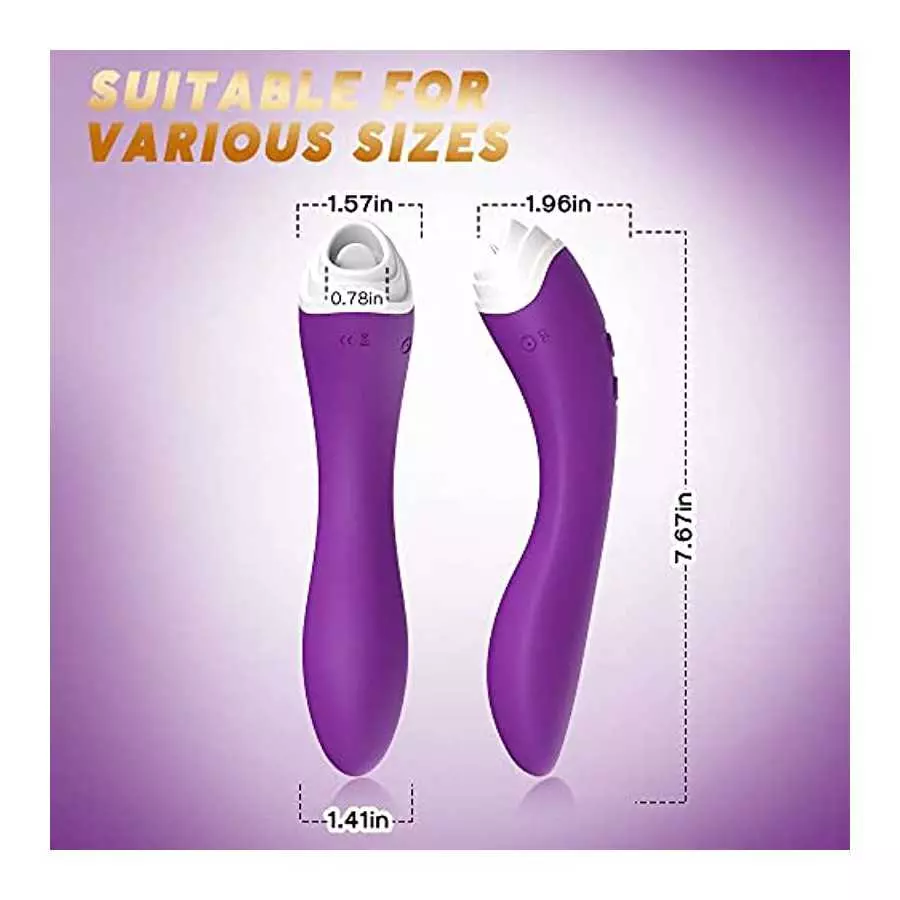 G-Spot Vibrator, Clitoris Licking Stimulator, Dual Stimulation for Clitoral/Nipple/G-spot with 9 Vibrations&9 Pulsations Licking