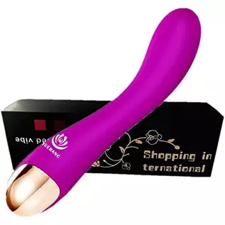 Waterproof Vibrator Dildo for Women with 10 Strong Vibration Modes-Ergonomics 23.5 Degree Bending- Rechargeable -Silicone G Spot