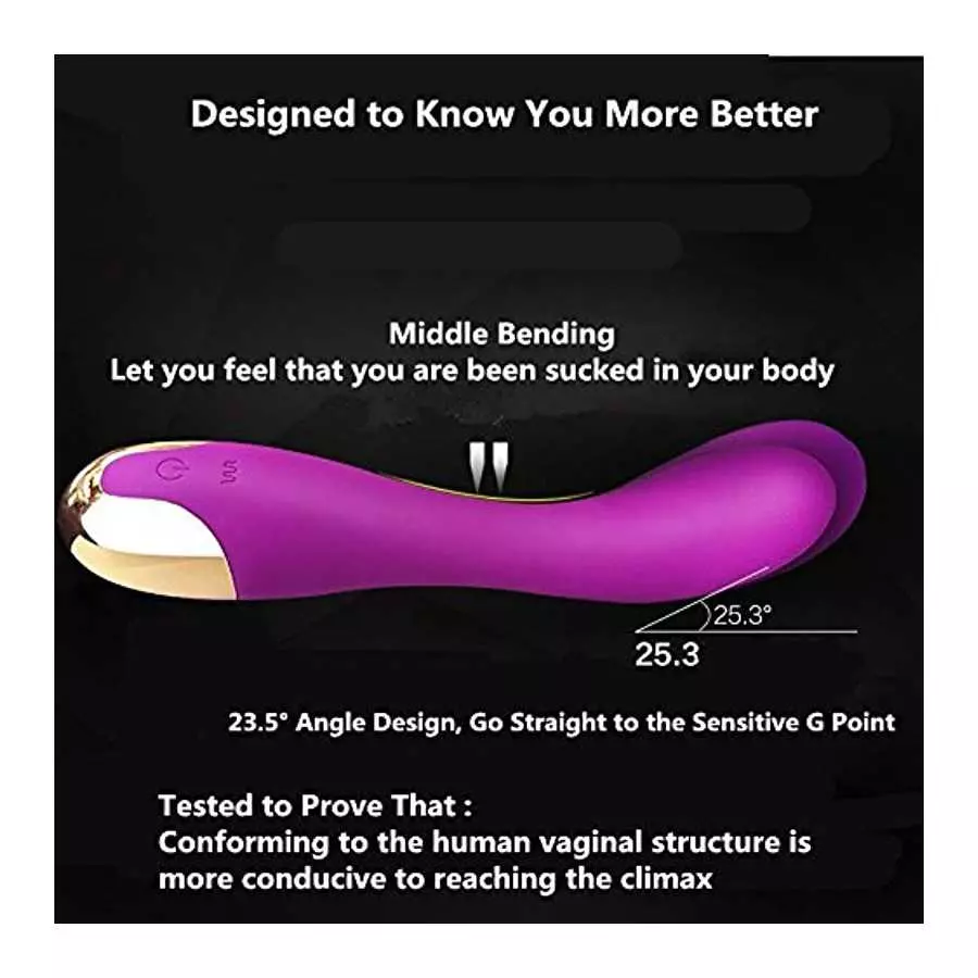 Waterproof Vibrator Dildo for Women with 10 Strong Vibration Modes-Ergonomics 23.5 Degree Bending- Rechargeable -Silicone G Spot