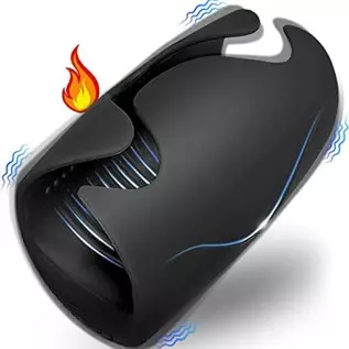 Mens Vibrator, Amegow Winged Male Masturbator with 10 Vibrations, Heating Male Vibrator with Ribbed Tunnel for Penis Stimulation