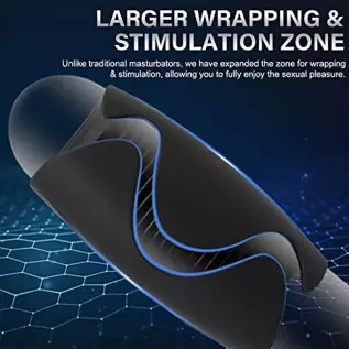 Mens Vibrator, Amegow Winged Male Masturbator with 10 Vibrations, Heating Male Vibrator with Ribbed Tunnel for Penis Stimulation