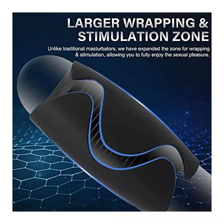 Mens Vibrator, Amegow Winged Male Masturbator with 10 Vibrations, Heating Male Vibrator with Ribbed Tunnel for Penis Stimulation