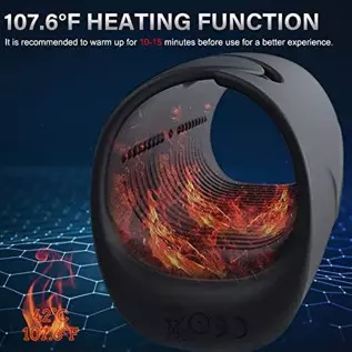 Mens Vibrator, Amegow Winged Male Masturbator with 10 Vibrations, Heating Male Vibrator with Ribbed Tunnel for Penis Stimulation