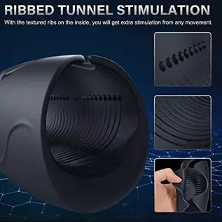 Mens Vibrator, Amegow Winged Male Masturbator with 10 Vibrations, Heating Male Vibrator with Ribbed Tunnel for Penis Stimulation