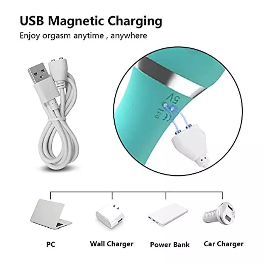 Double Head G Spot Vibrators,Rechargeable Clitoral Nipple Stimulator Adult Sex Toy for Women Couple,Both Heads 10 Vibration Mode